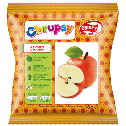 CRISPY NATURAL Suszone Chipsy Jabłko z Mango 18g