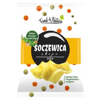 FOOD&NATURE Chipsy Hummusowe z Ziołami i Soczewicą 40g