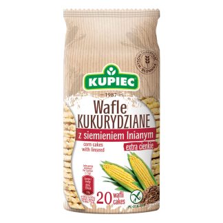 KUPIEC Wafle Kukurydziane z Siemieniem Lnianym Extra Cienkie 20 Wafli 105g