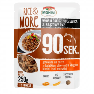 MONINI Rice&More Włoski Orkisz Soczewica i Brązowy Ryż 250g