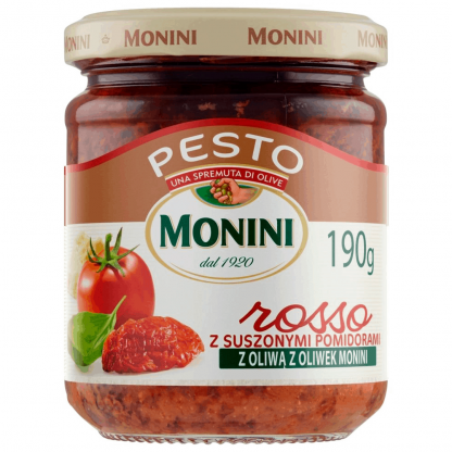 MONINI Sos Pesto Rosso z Suszonymi Pomidorami 190g