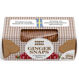 Nyakers Ginger Snaps Ciasteczka Imbirowe o Smaku Żurawinowym 150g