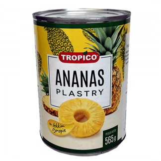 TROPICO Ananas w Plastrach w Lekkim Syropie 565g